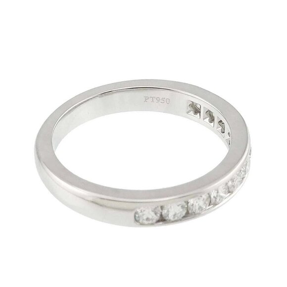 TIFFANY Co. Half Diamond Band Ring Pt Platinum size4.75-5 - Picture 13 of 16